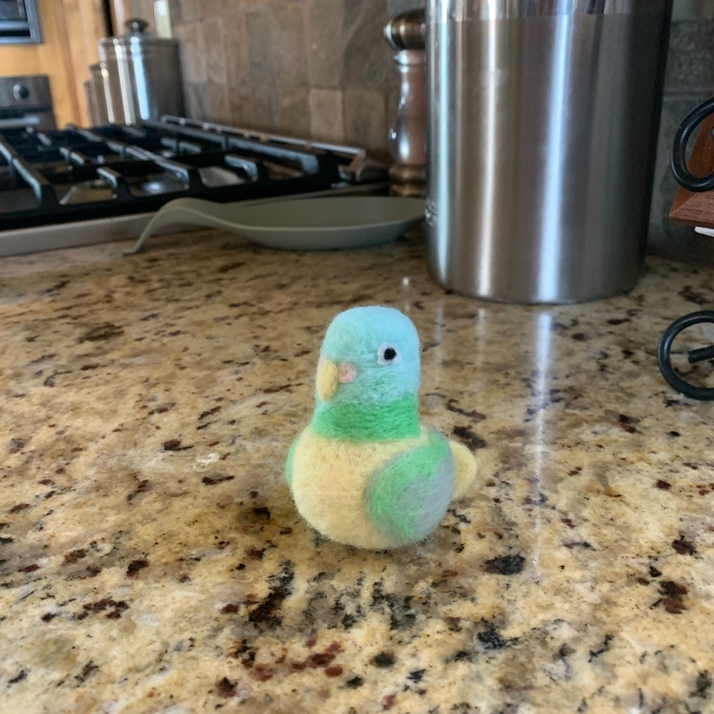 Handcrafted Felt Bird Figurine